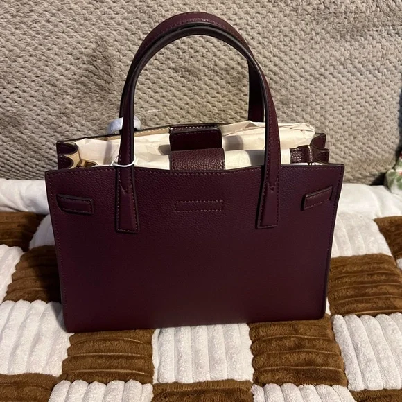 Tory Burch Walker Small Satchel in Dark Rhubarb NWTS! - Picture 5 of 9